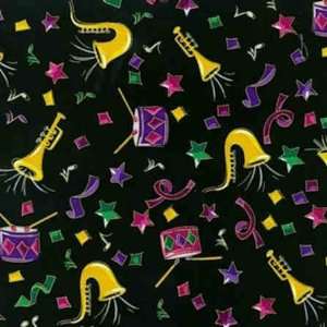   Fabric with Jazz Instruments, Party Gras by Blank Quilting Arts