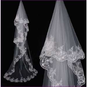  NEW Ivory or White Beads Wedding Bridal Veil with Comb 