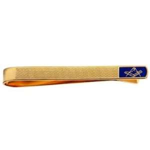    Masonic Blue & Barley Design Gold Plated Tie Slide Jewelry