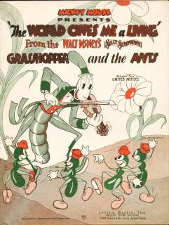   Grasshopper and the ANTS 1934 Walt Disney Silly Symphony Sheet Music