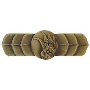  Cockatoo Horizontal Cabinet Pull, Antique Brass, Facing 