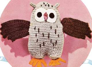 Vintage Crochet PATTERN OWL Stuffed Animal Soft Toy  
