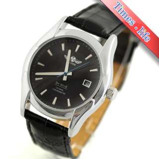   Automatic Black Face Watch Calendar/Date Classic Army Leather Gift
