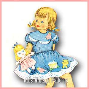 Vintage Girls Goldilocks Dress & Doll Pattern ~ size 2  