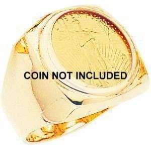  14K Gold 1/10oz American Eagle Coin Ring Sz 9 Jewelry