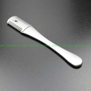 Silver Barber Trimmer Comb Thinning Straight RAZOR Shaving Hair Cut 1 