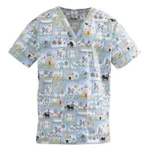  Top, Scrub, 2lower pkts, Bird collage, 2xl Health 