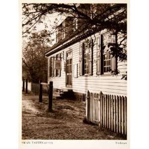  1947 Photogravure Swan Tavern Yorktown Virginia Colonial 