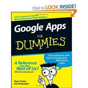  Google Apps For Dummies [Paperback] Ryan Teeter Books