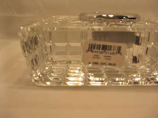 Clock Waterford Crystal Glass Large Square Offset Block  