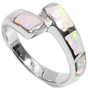  Sterling Silver 12mm Lab Opal Ring (Size 6   9)   Size 9 