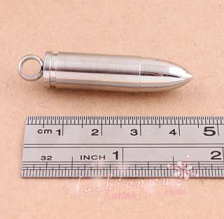 Stainless Steel powder and shot Power Bullet Jewelry Pendant  