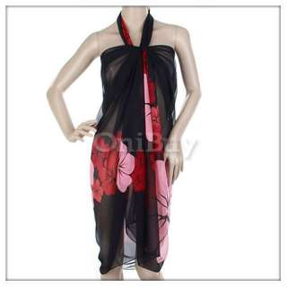 Pareo Chiffon Dress Beach Cover Sarong Scarf Wrap Shawl  