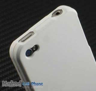 RUBBERIZED WHITE HARD CASE COVER FOR APPLE iPHONE 4 4G  