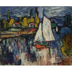   Vlaminck Maurice View of the Siene 1906 Canvas Art