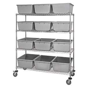   Wire Shelving Unit 7 Shelves 18 x 36 x 69 with 15 TUB1711 12 WHITE