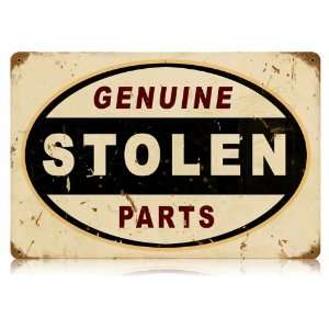  Genuine Stolen Parts Sign   Fun Retro Ad Sign Patio, Lawn 