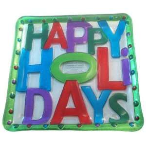    Happy Holidays Glass Fusion Plate by Lori Siebert