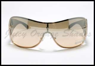 TATTOO Fleur De Lis Design SHIELD Fashion Sunglasses GOLD DARK BROWN 