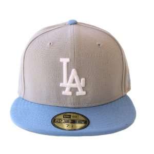 Los Angeles Dodgers MLB 59Fifty Hat Cap , Grey Tone