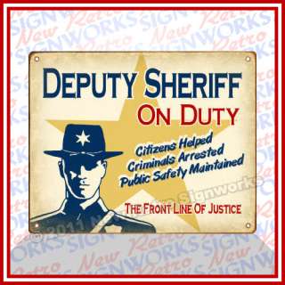 Sheriff SIGN Law Officer Cop Deputy in Hat Badge Star male  