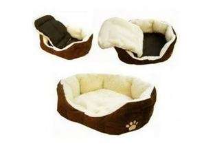 W01 ON SALE Coffee Comfortable Soft Fleece Pet Dog Cat Bed House with 