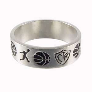  Silver Basketball CTR Ring Jewelry