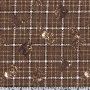   Wild Life Plaid Brown Fabric By The Yard Arts, Crafts & Sewing