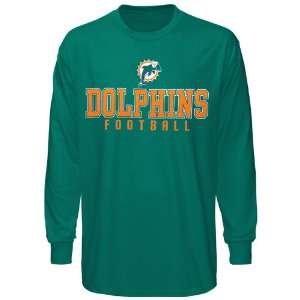  NFL Miami Dolphins Team One Long Sleeve T Shirt   Aqua 