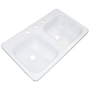  Kinro Composites W29183 Acrylic White 29X18 Double Sink 
