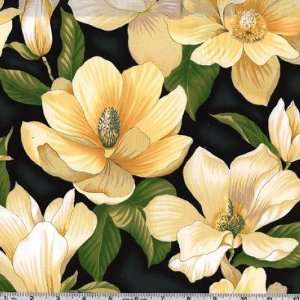  45 Wide Flower Show Magnolia Hunter Green Fabric By The 