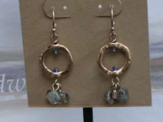 COLDWATER CREEK HAMMERED RING AND STONE PIERCED EARRINGS, NWT  
