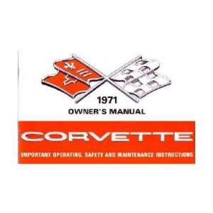  1971 CHEVROLET CORVETTE Owners Manual User Guide 