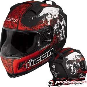  ICON DOMAIN DECAY RED/BLACK X SMALL/XS HELMET Automotive