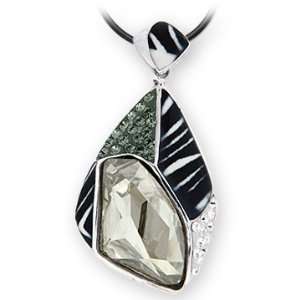 Ashley Arthur 925 Silver Black Diamond Silver Shade Crystal Zebra 