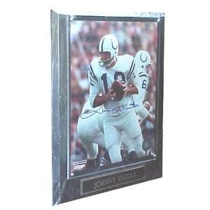  NFL Colts Johnny Unitas # 19. Autographed Plaque Sports 