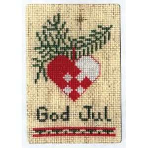  A Heartfelt God Jul on Oatmeal Card Kit (cross stitch 