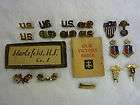 WW II US ARMY officer badges and assorted items ( Lot of 19 )