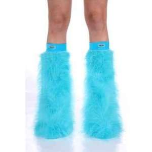  Turquoise Faux Fur Fuzzy Furry Legwarmers 