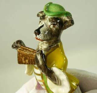 Vintage French Porcelain Dog Band Figurines Antique France Crossed 
