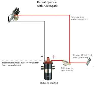 Plug black or blue wire from Accuspark into existing wire 