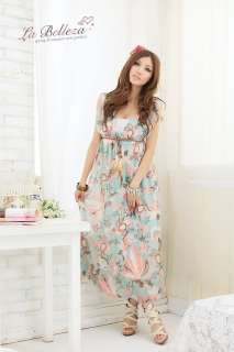 Floral Stretch Women Sexy Beach Cocktail Boho Belted Long Party Maxi 