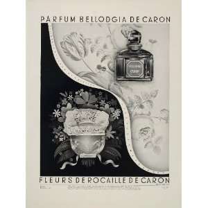 1936 Ad Bellodgia Fleurs de Rocaille Caron Perfume   Original Print Ad