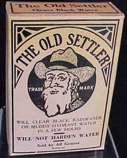 Vintage The Old Settler Clears Black Water Box Findlay  