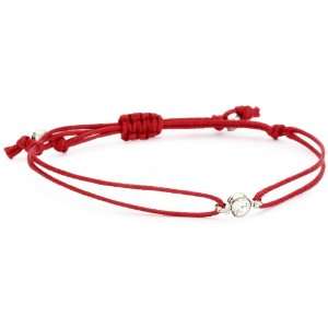  Shashi White Gold Plated with White Crystal and Red Cord 