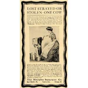 1907 Ad Sharples Separator Tubular Cream Agriculture   Original Print 