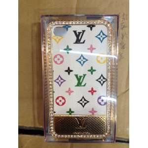  Limited Edition LV White MC Gold Frame Leather Case for 