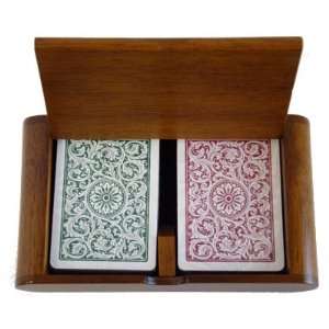  New High Quality Wooden Box 2 Decks Of Copag 1546 Green 