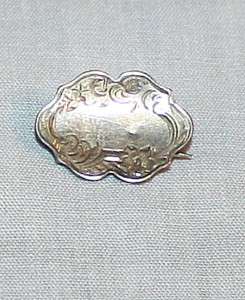 Vintage Silver Tiny Concave Scroll Pin Brooch ~ Estate  
