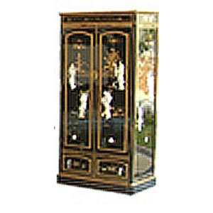  84 inches high Oriental Armoire black with Rich Pearl 